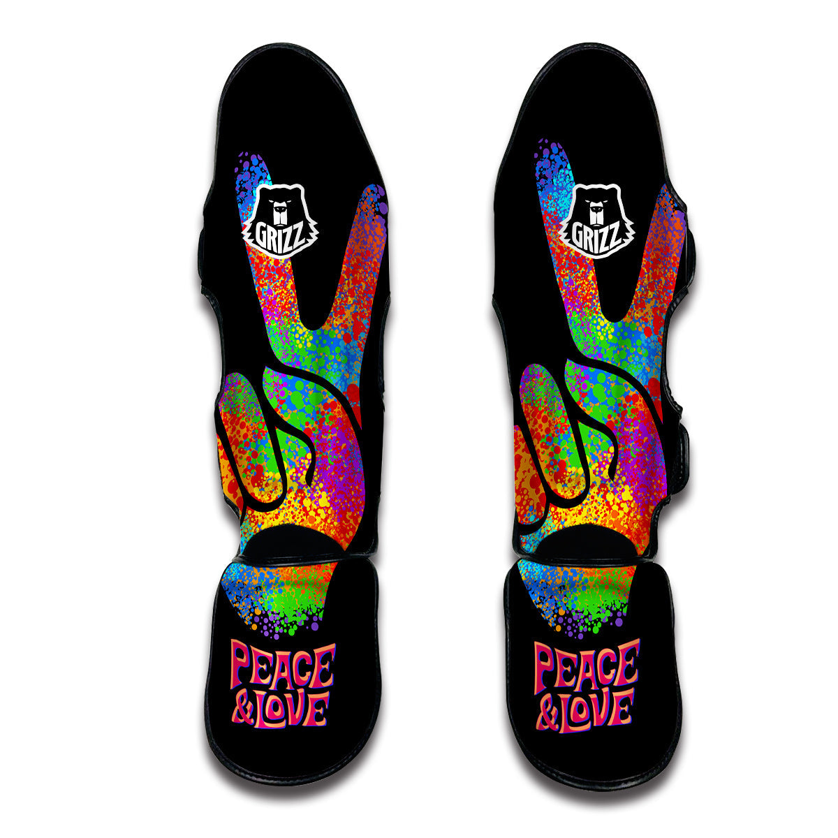 Hippie Two Finger Muay Thai Shin Guards-grizzshop