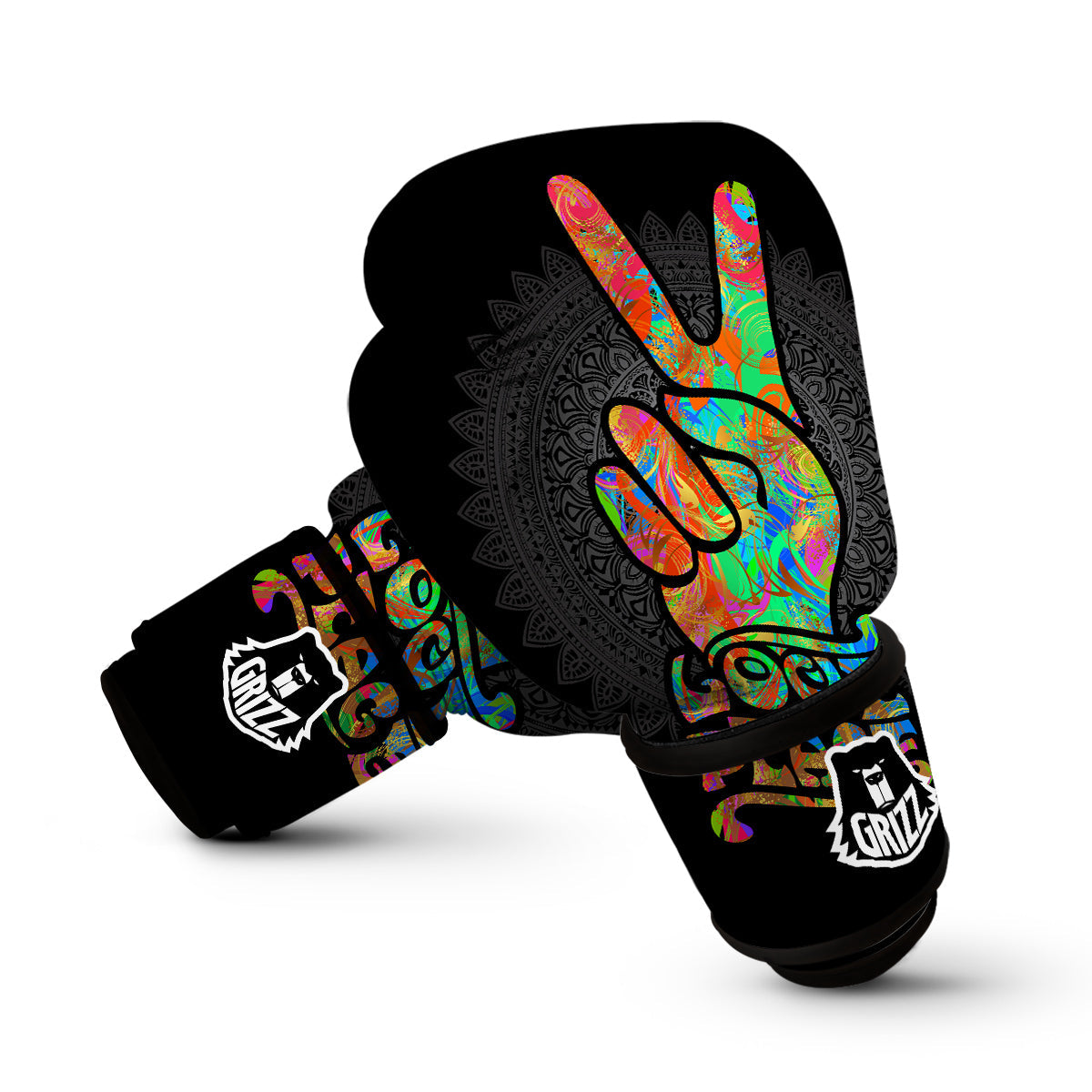 Hippie Two Finger Sign Boxing Gloves-grizzshop