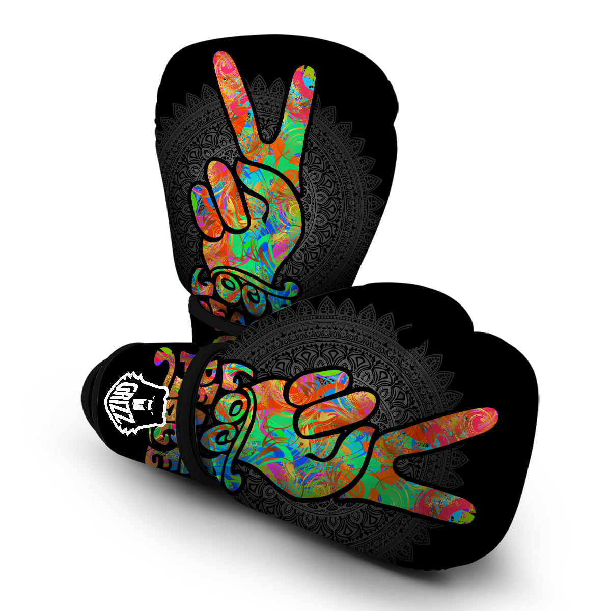 Hippie Two Finger Sign Boxing Gloves-grizzshop