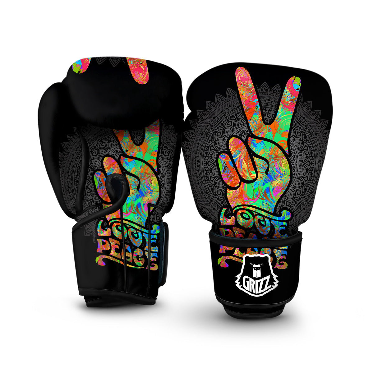 Hippie Two Finger Sign Boxing Gloves-grizzshop