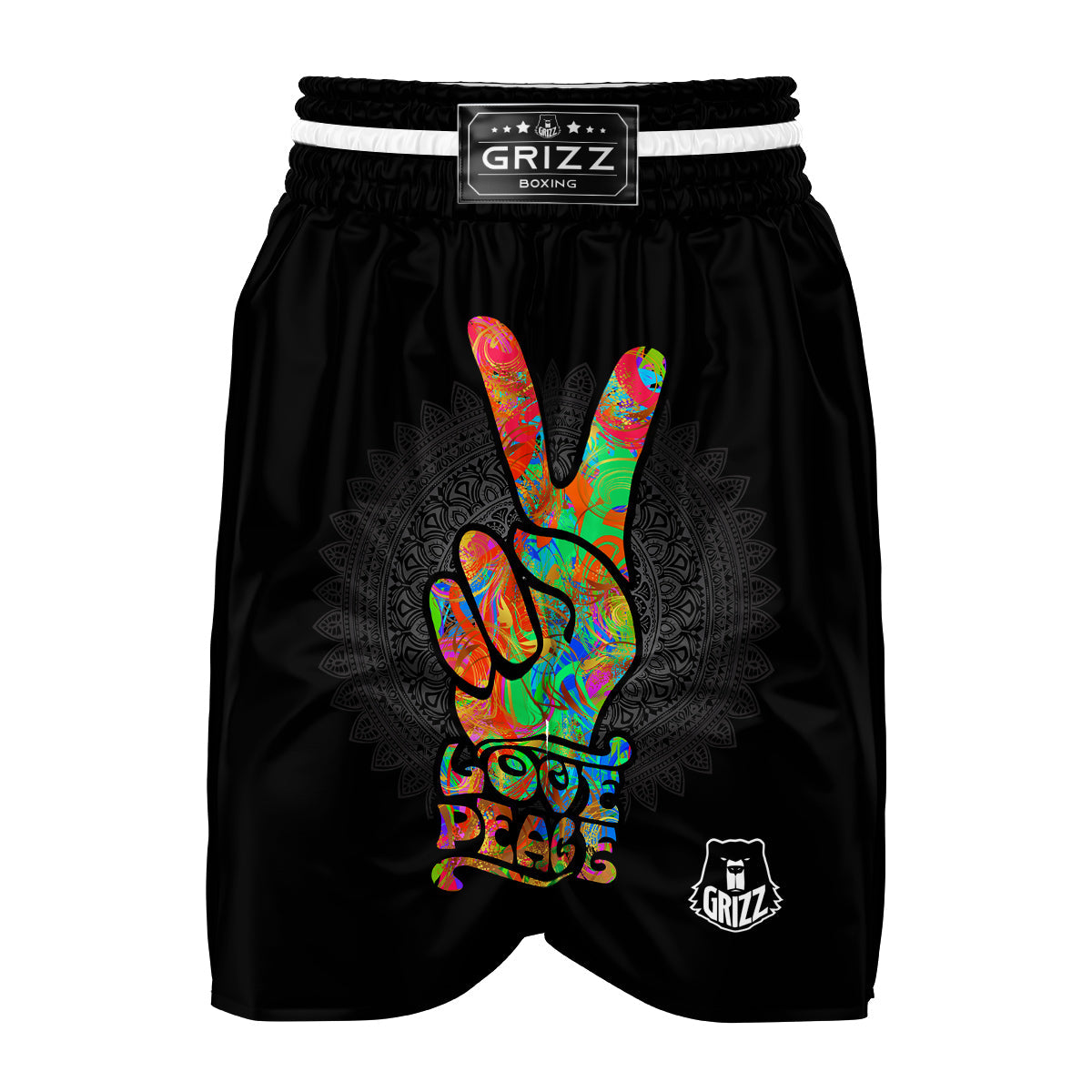 Hippie Two Finger Sign Boxing Shorts-grizzshop