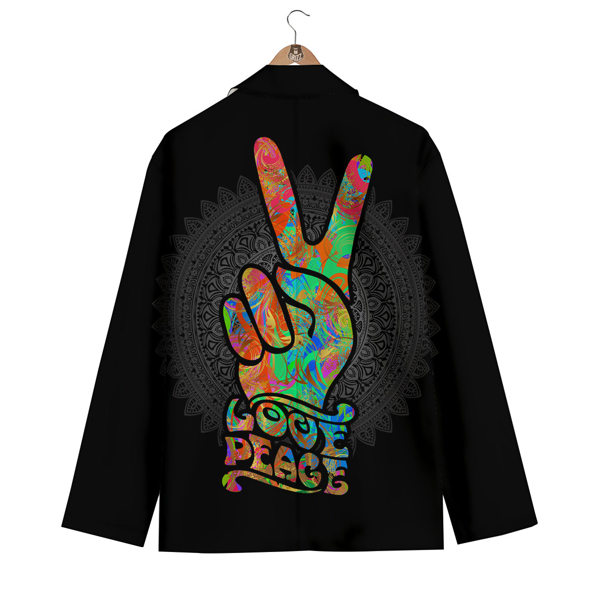 Hippie Two Finger Sign Men's Blazer-grizzshop