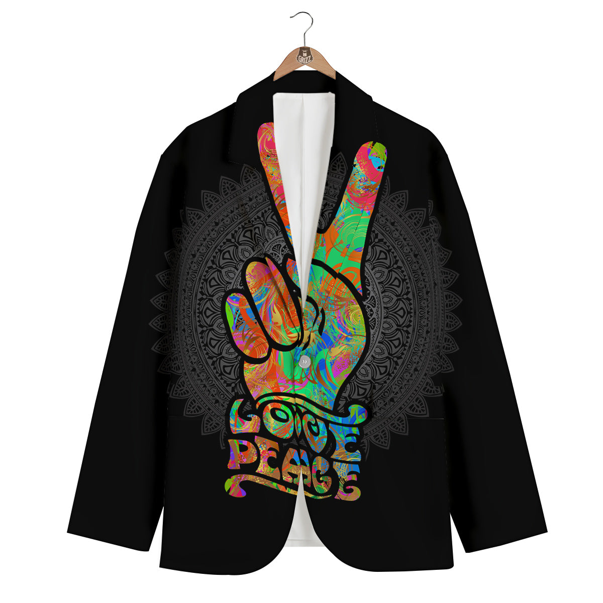 Hippie Two Finger Sign Men's Blazer-grizzshop