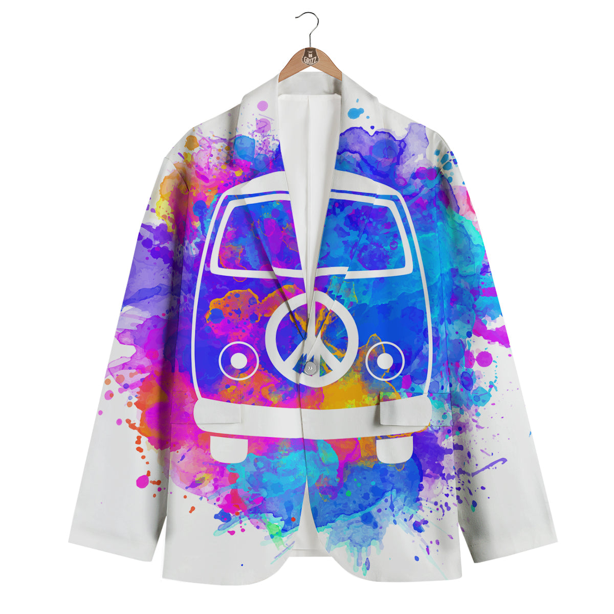 Hippie Van Colorful Men's Blazer-grizzshop