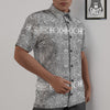 Hippie Graffiti Monochrome Print Pattern Untucked Shirts-grizzshop