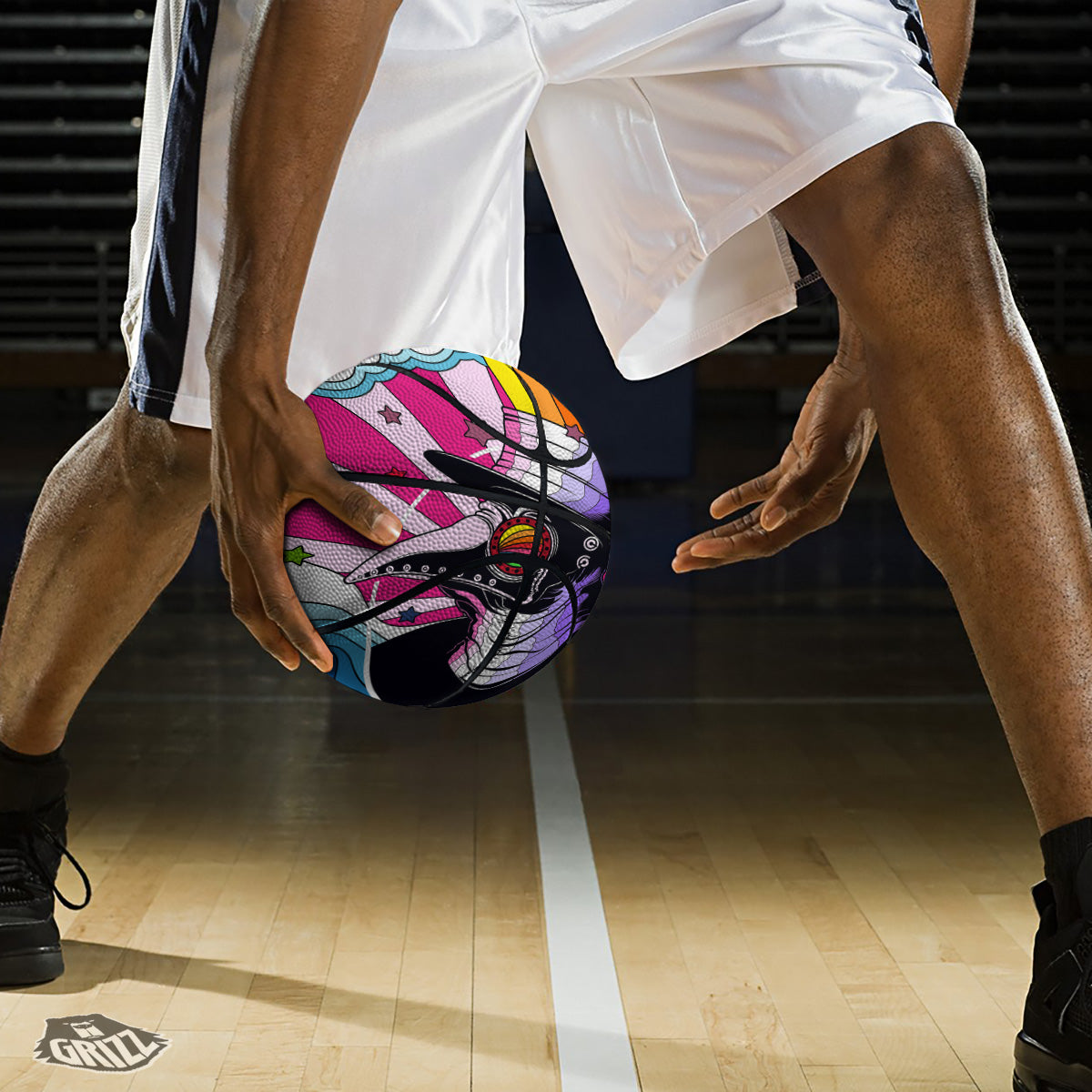 Hippie Plague Doctor Colorful Print Basketball