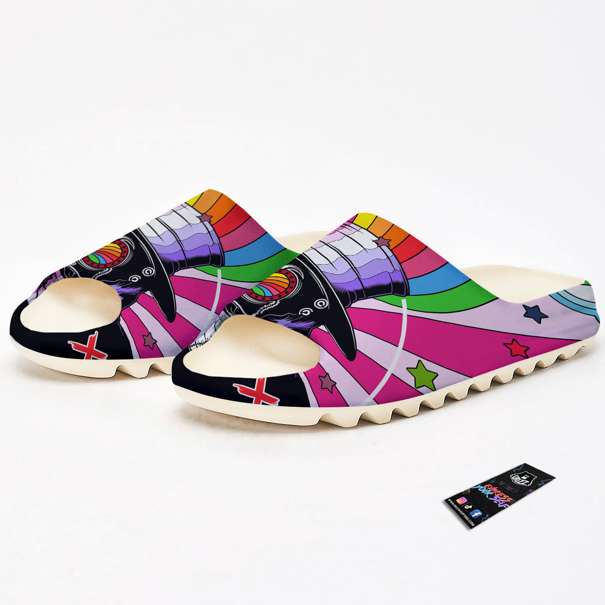 Hippie Plague Doctor Colorful Print Sandals-grizzshop