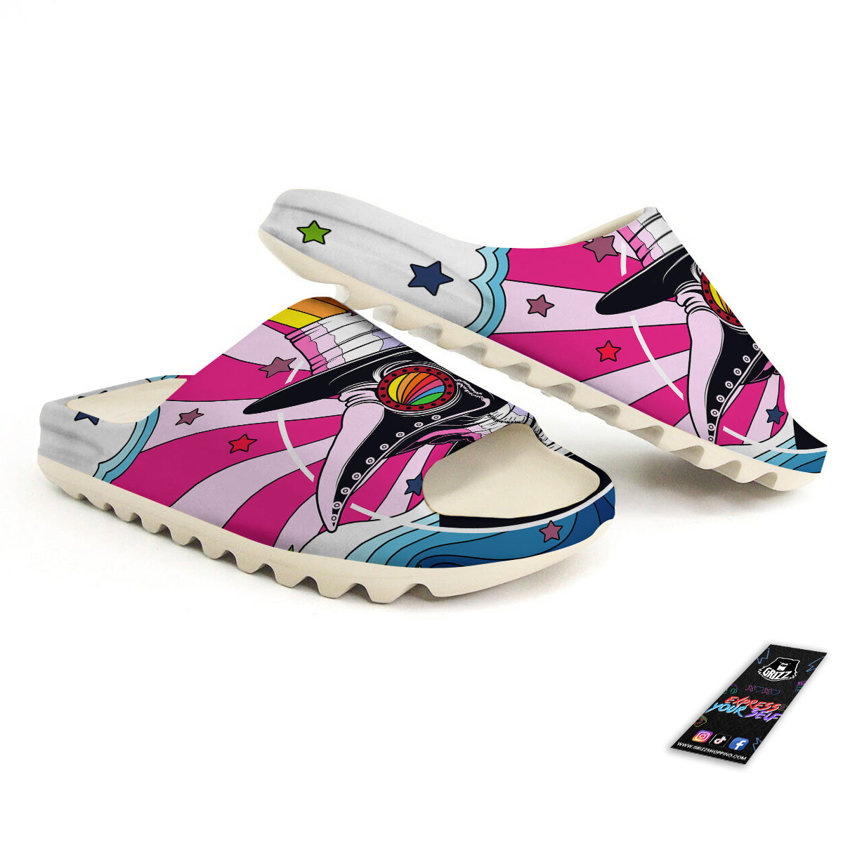 Hippie Plague Doctor Colorful Print Sandals-grizzshop