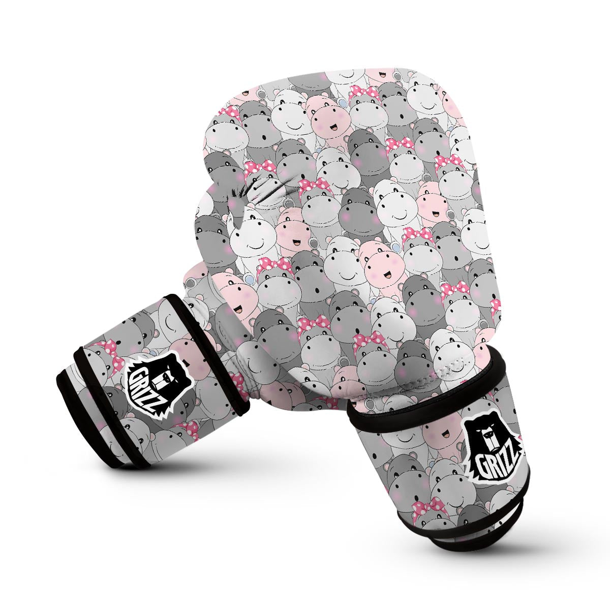 Hippo Cute Print Pattern Boxing Gloves-grizzshop