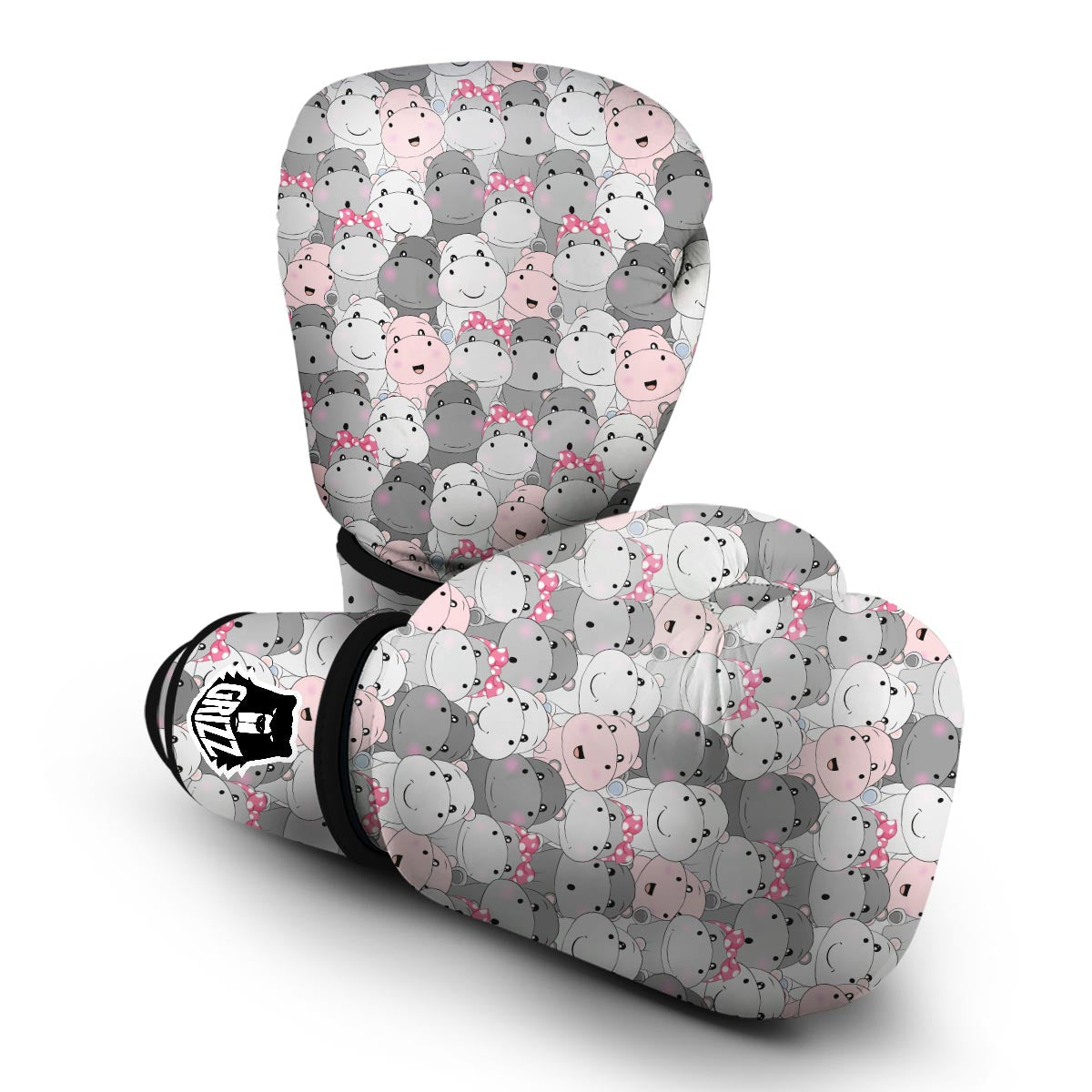 Hippo Cute Print Pattern Boxing Gloves-grizzshop