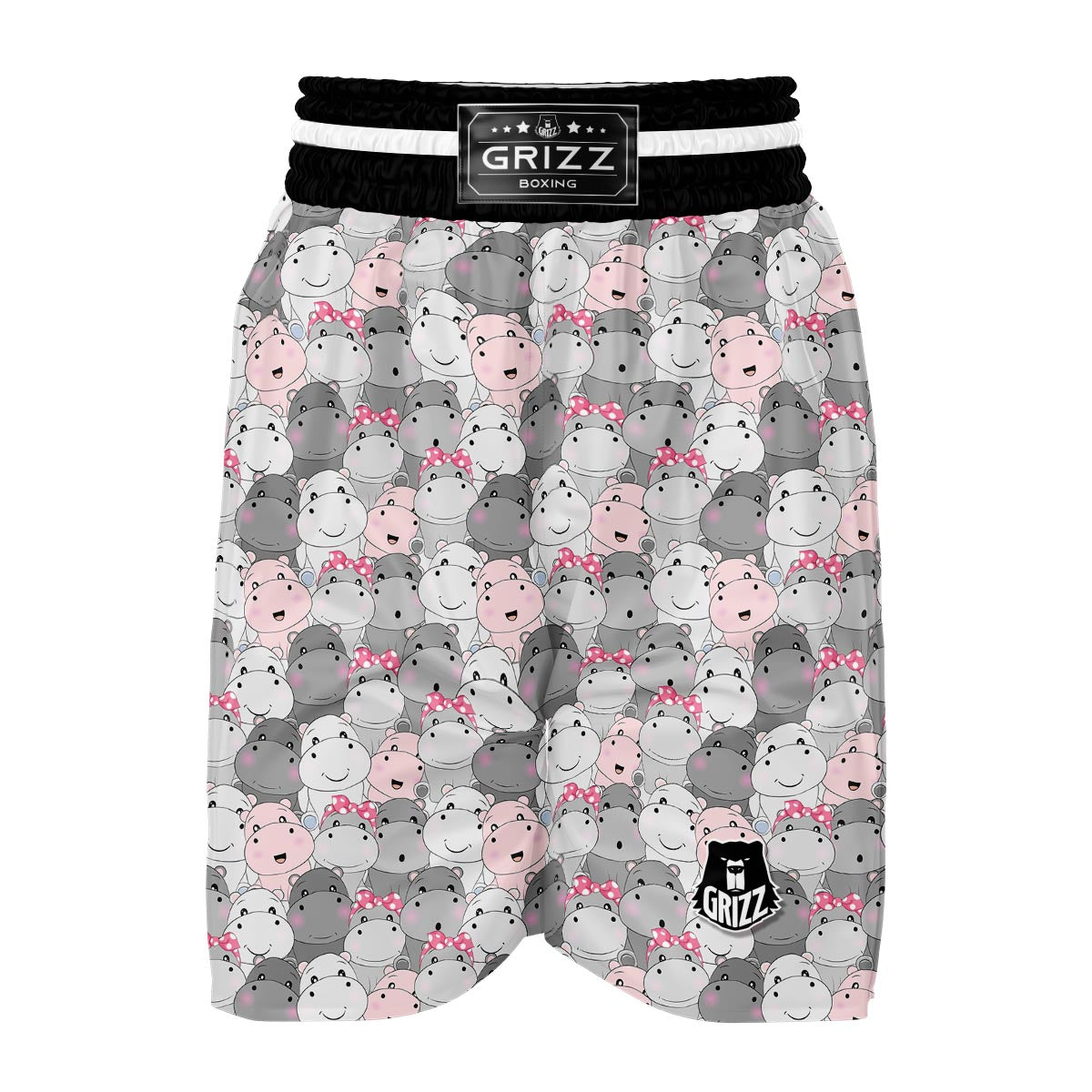 Hippo Cute Print Pattern Boxing Shorts-grizzshop
