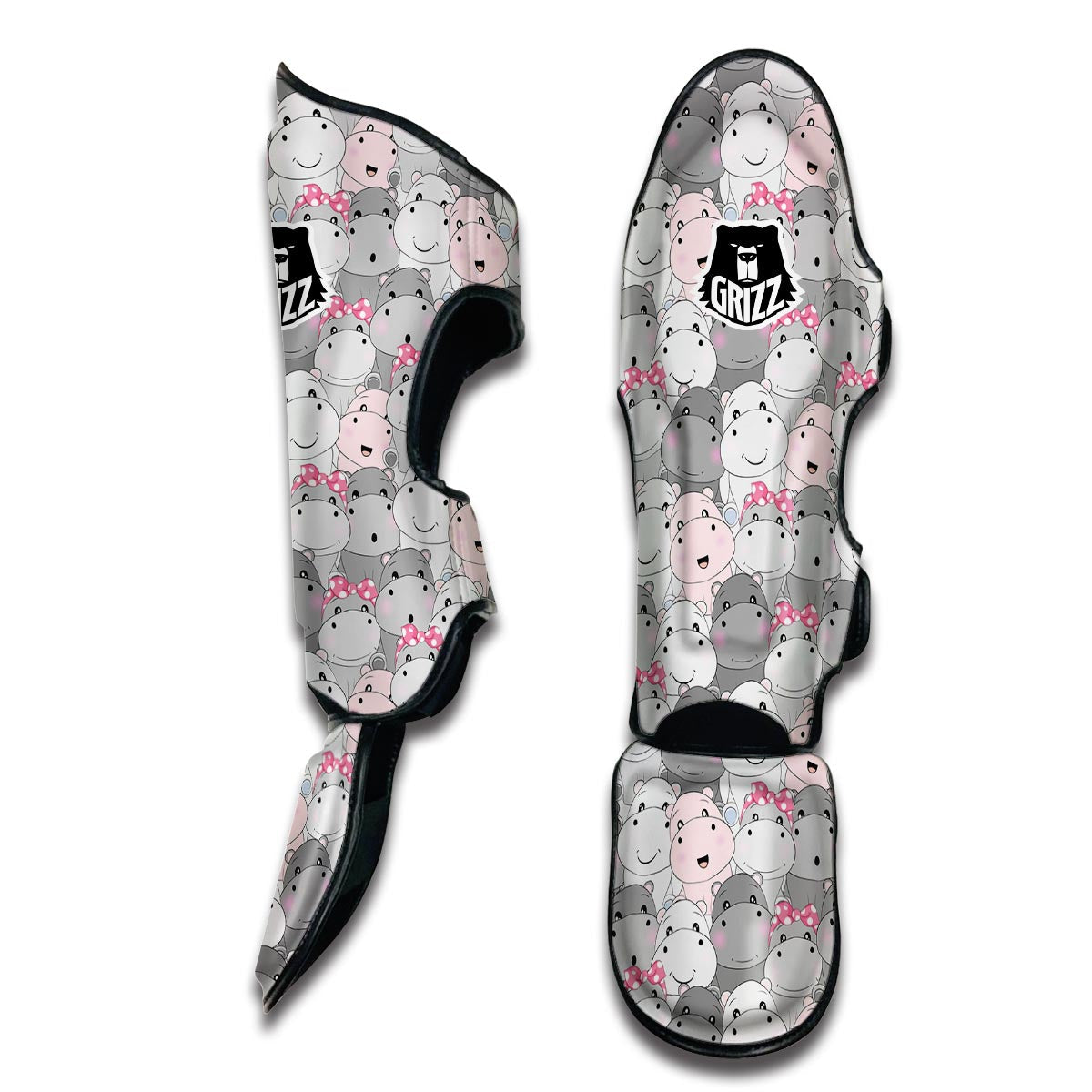 Hippo Cute Print Pattern Muay Thai Shin Guards-grizzshop