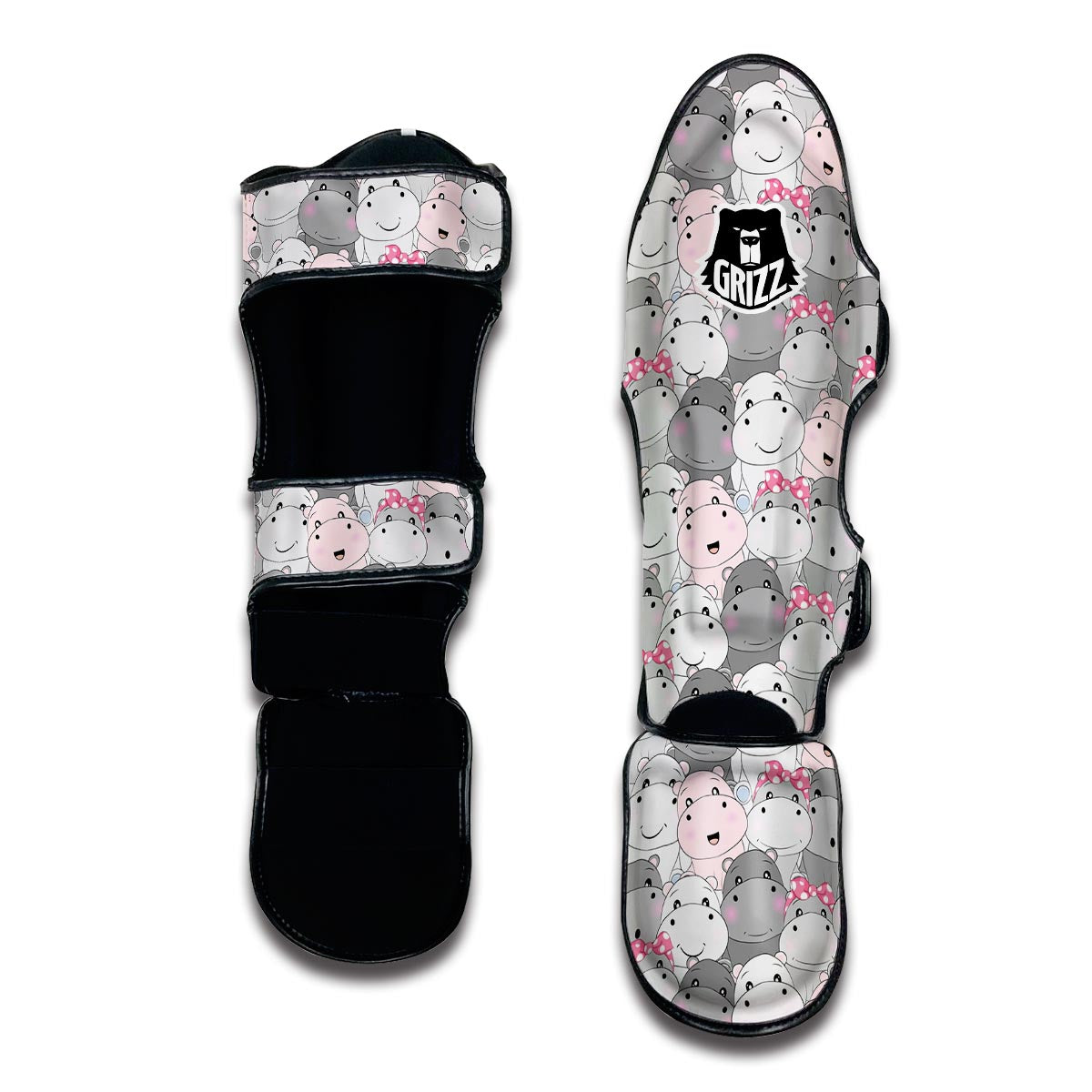 Hippo Cute Print Pattern Muay Thai Shin Guards-grizzshop