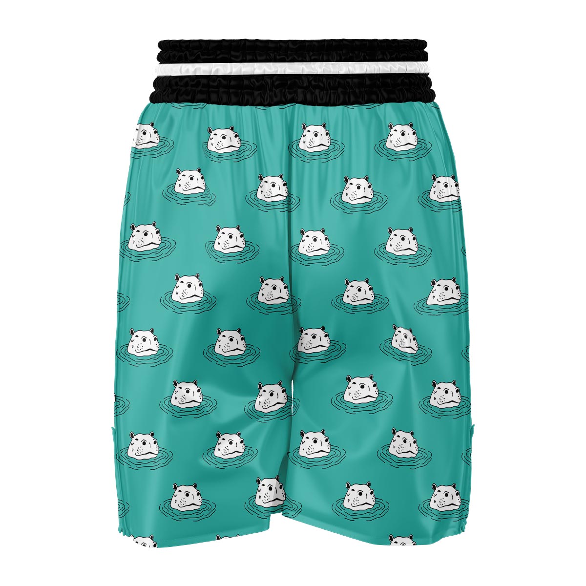 Hippo Print Pattern Boxing Shorts-grizzshop