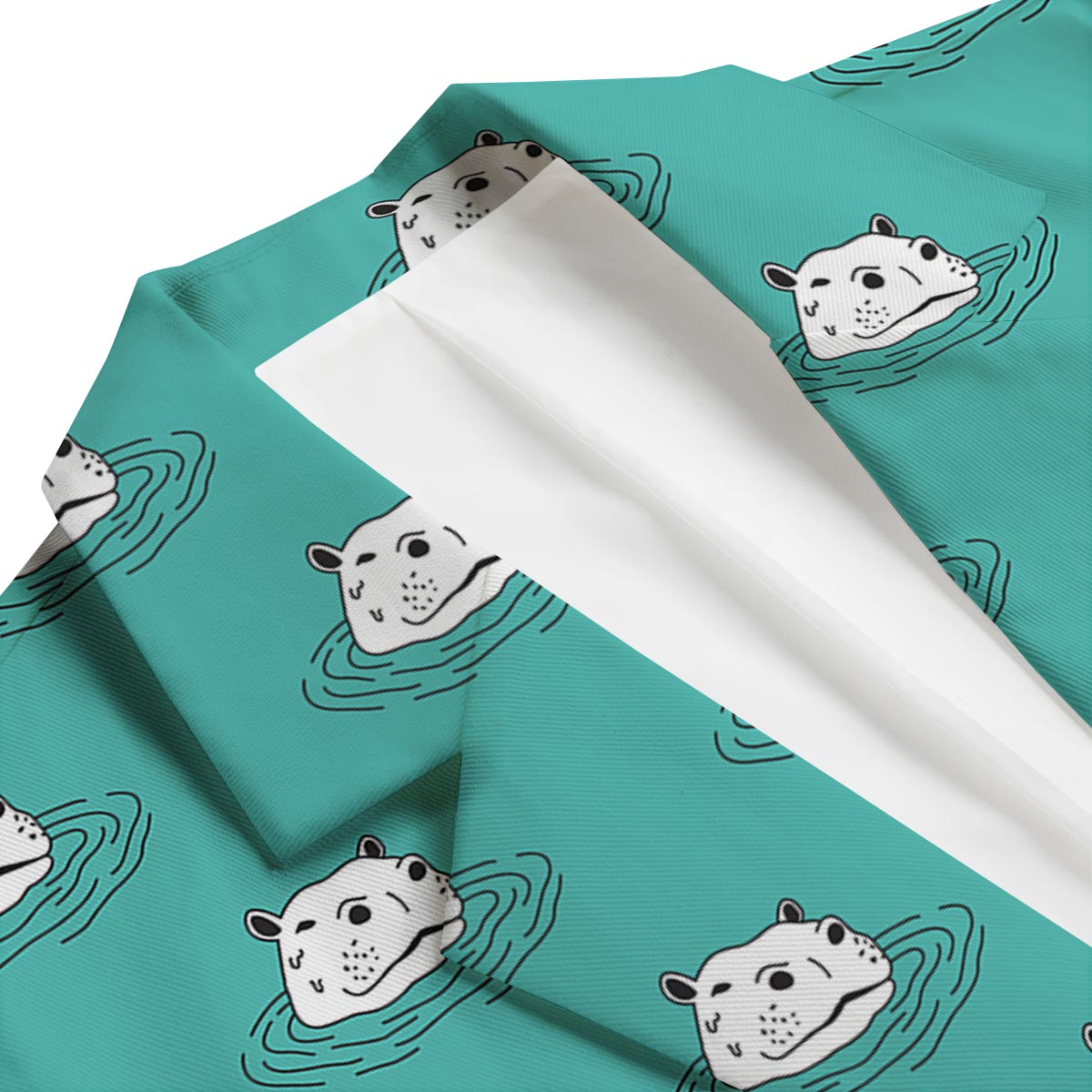 Hippo Print Pattern Men's Blazer-grizzshop