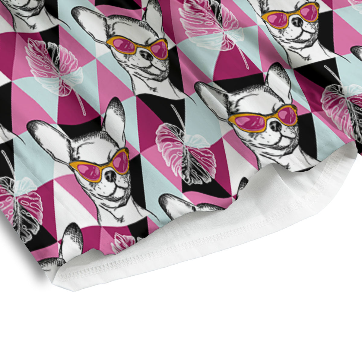 Hipster Chihuahua Print Pattern Men's Athletic Shorts