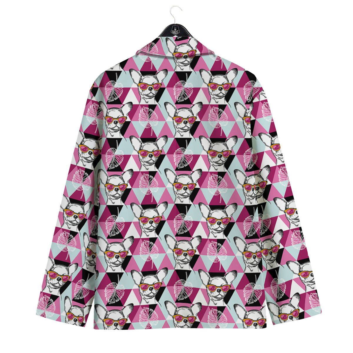 Hipster Chihuahua Print Pattern Men's Sport Coat-grizzshop
