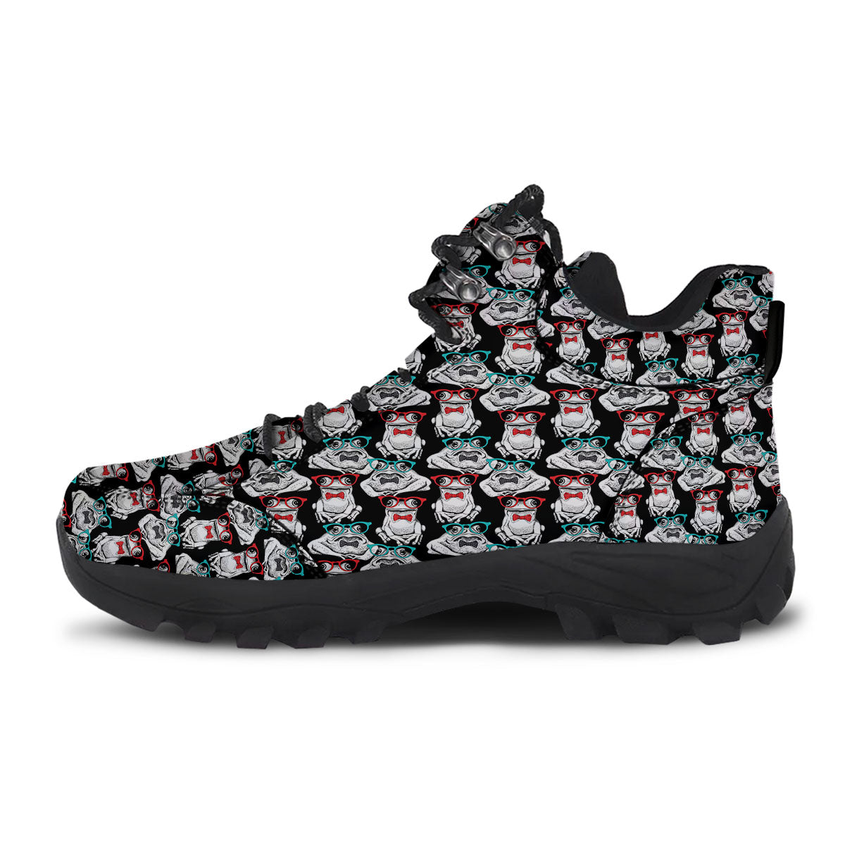 Hipster Frog Print Pattern Hiking Shoes-grizzshop