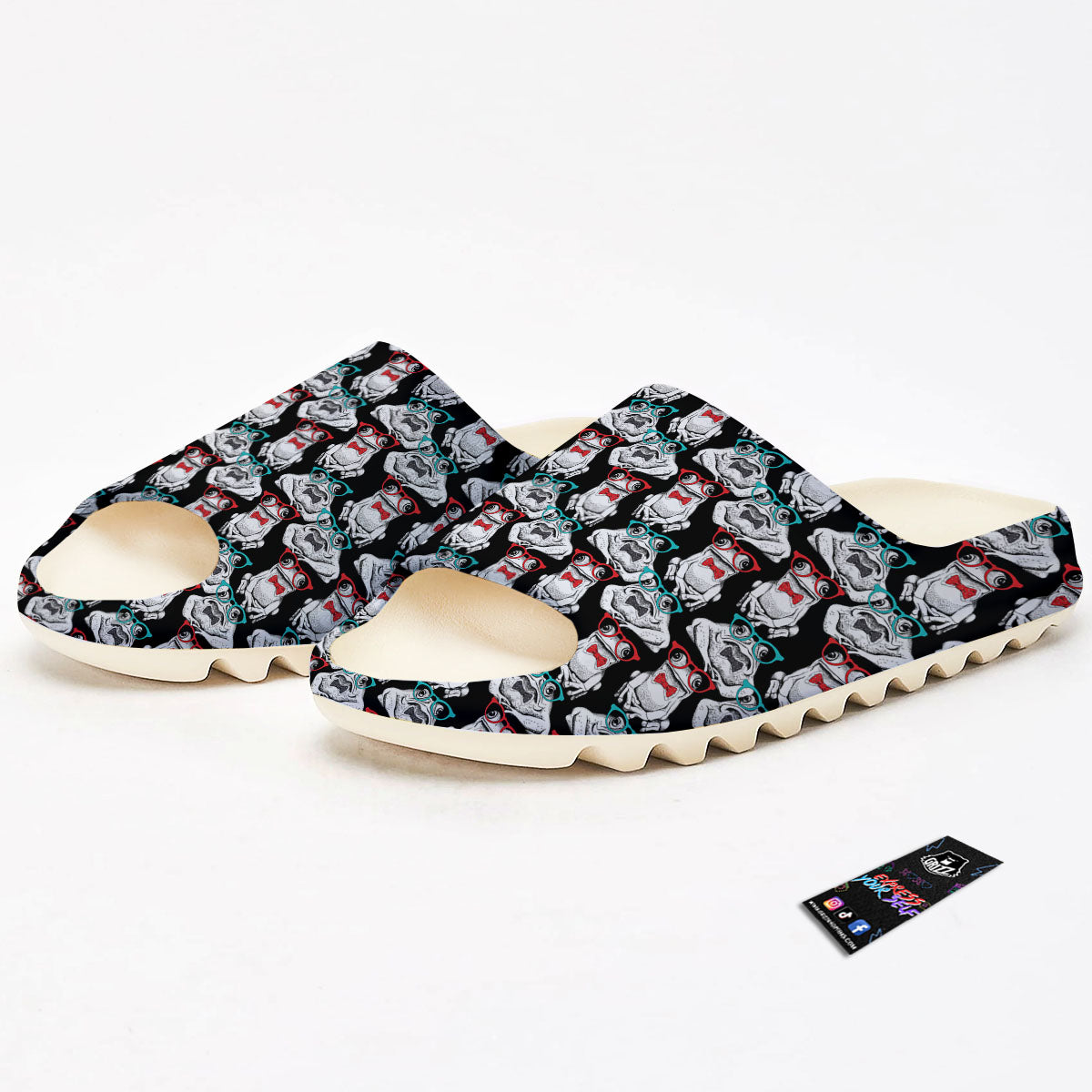 Hipster Frog Print Pattern Sandals-grizzshop