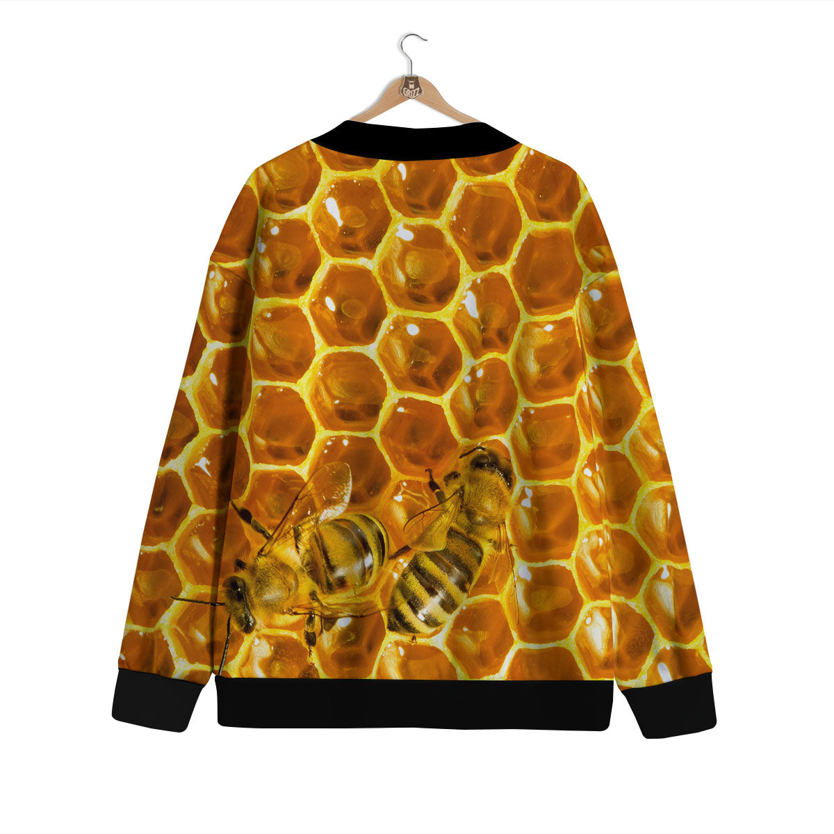 Hive Honey Bee Print Cardigan-grizzshop