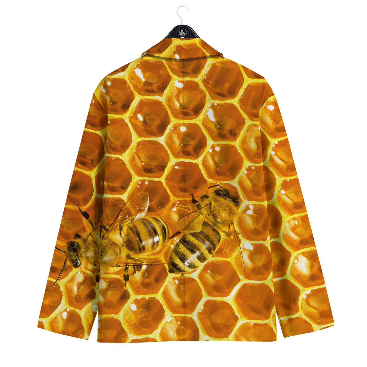 Hive Honey Bee Print Men's Sport Coat-grizzshop