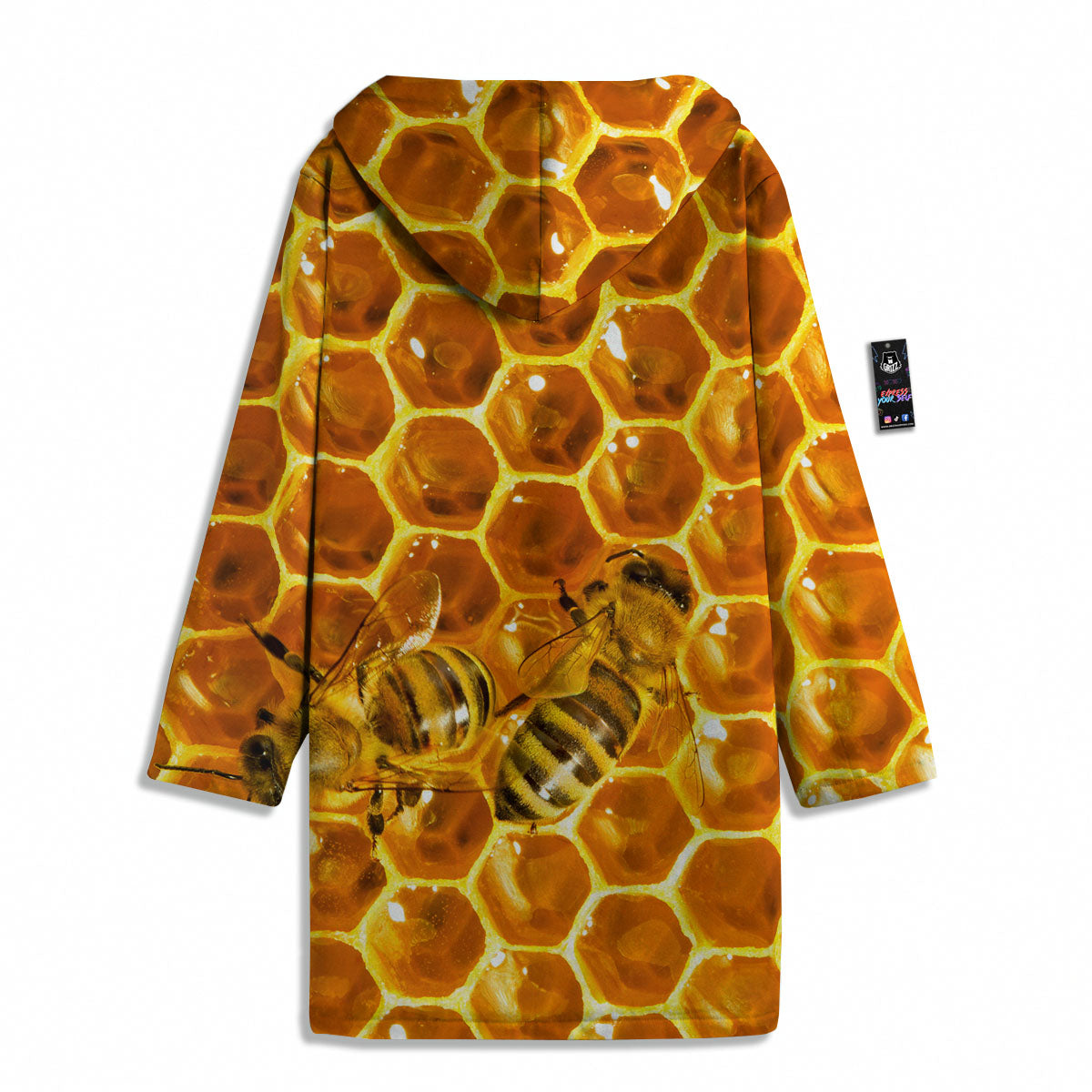 Hive Honey Bee Print Men's Windbreaker Jacket-grizzshop