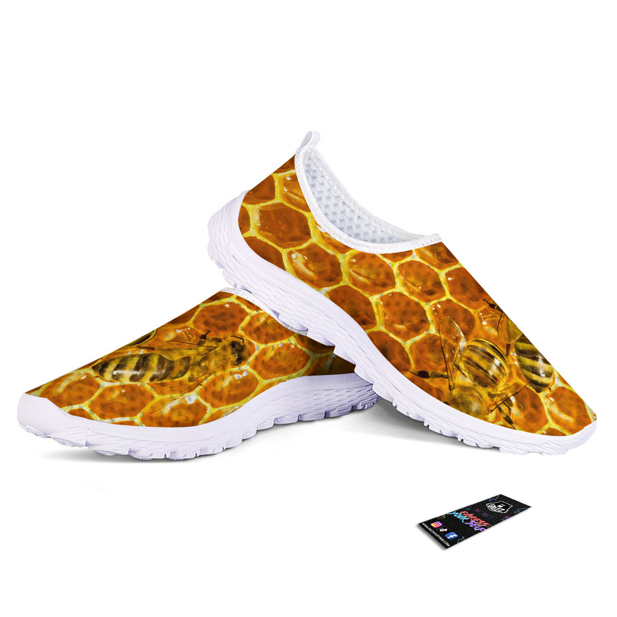 Hive Honey Bee Print Nurse Shoes-grizzshop