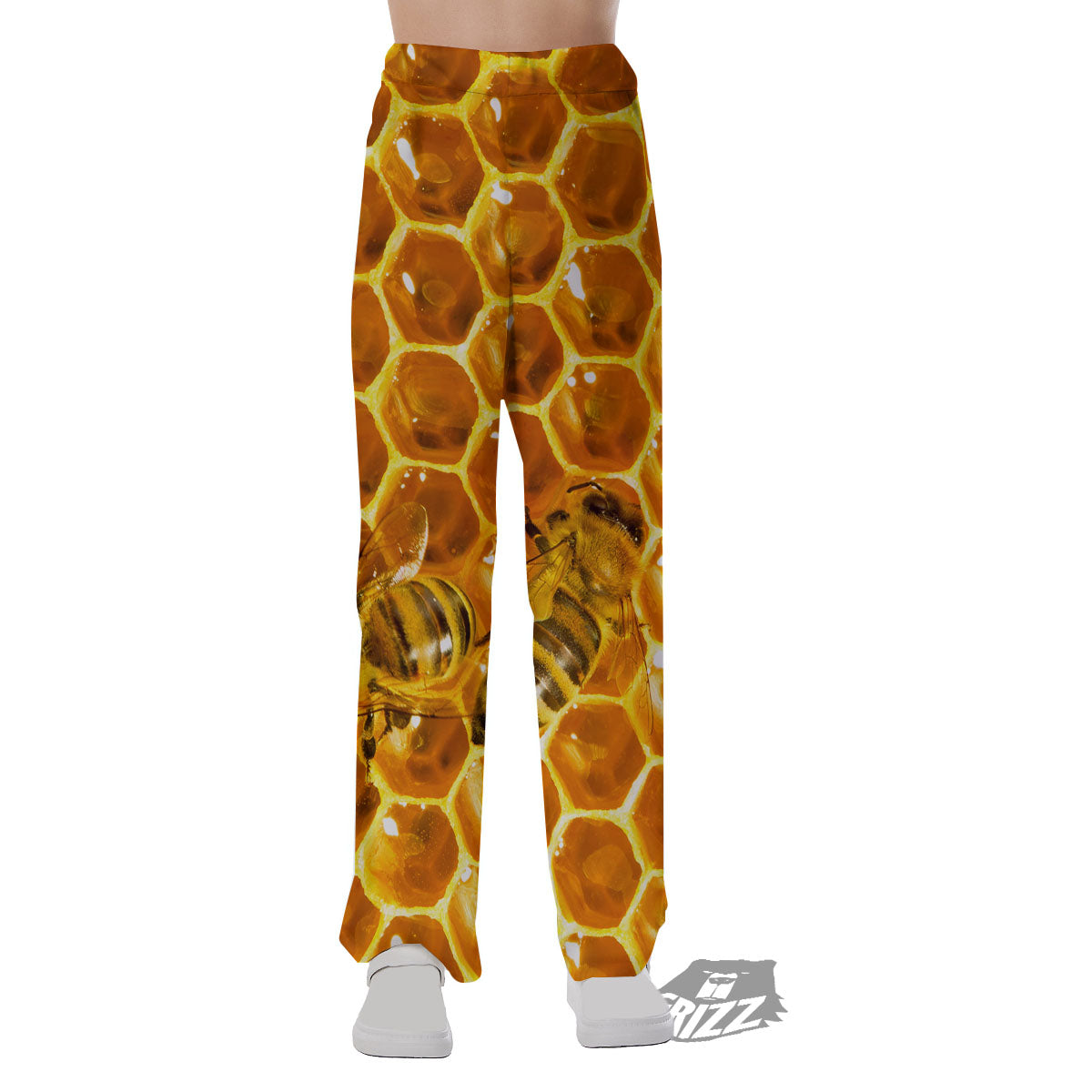 Hive Honey Bee Print Pajama Pants-grizzshop
