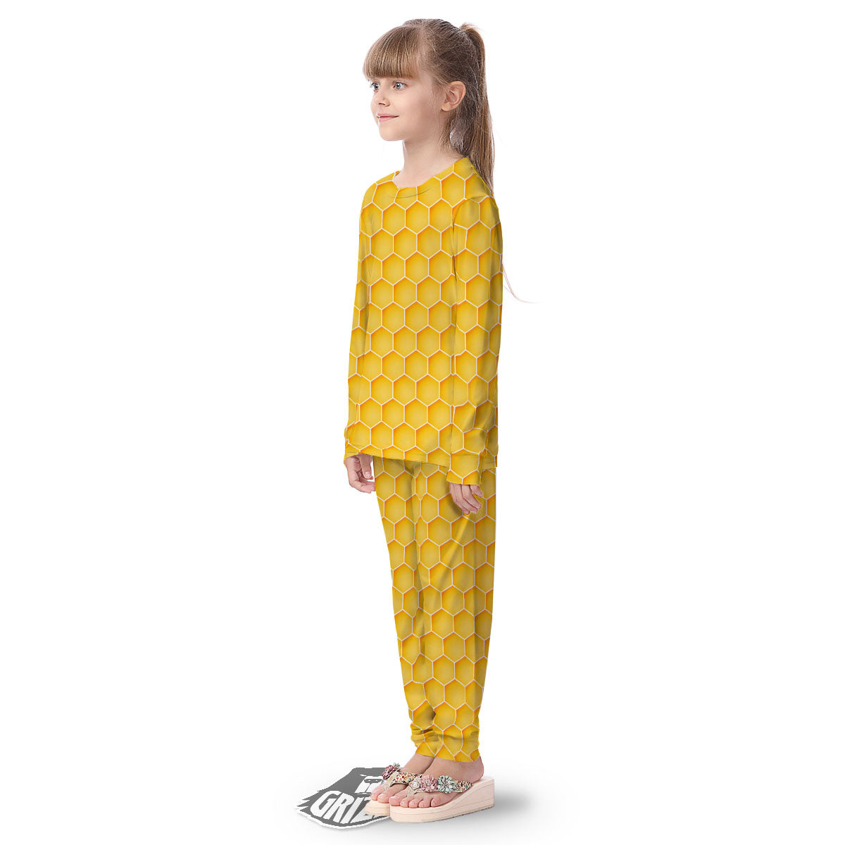 Hive Honey Bee Print Pattern Kid's Pajamas-grizzshop