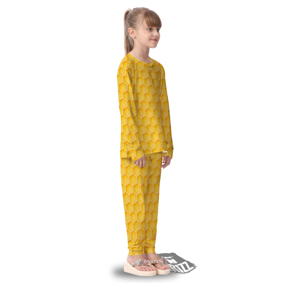 Hive Honey Bee Print Pattern Kid's Pajamas-grizzshop