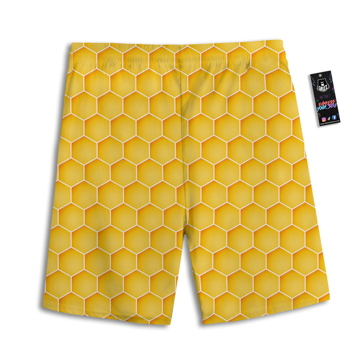 Hive Honey Bee Print Pattern Men's Athletic Shorts