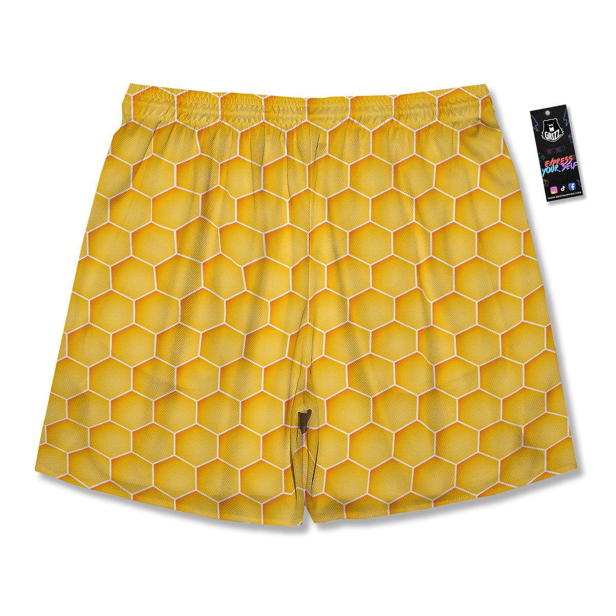 Hive Honey Bee Print Pattern Men's Running Shorts-grizzshop