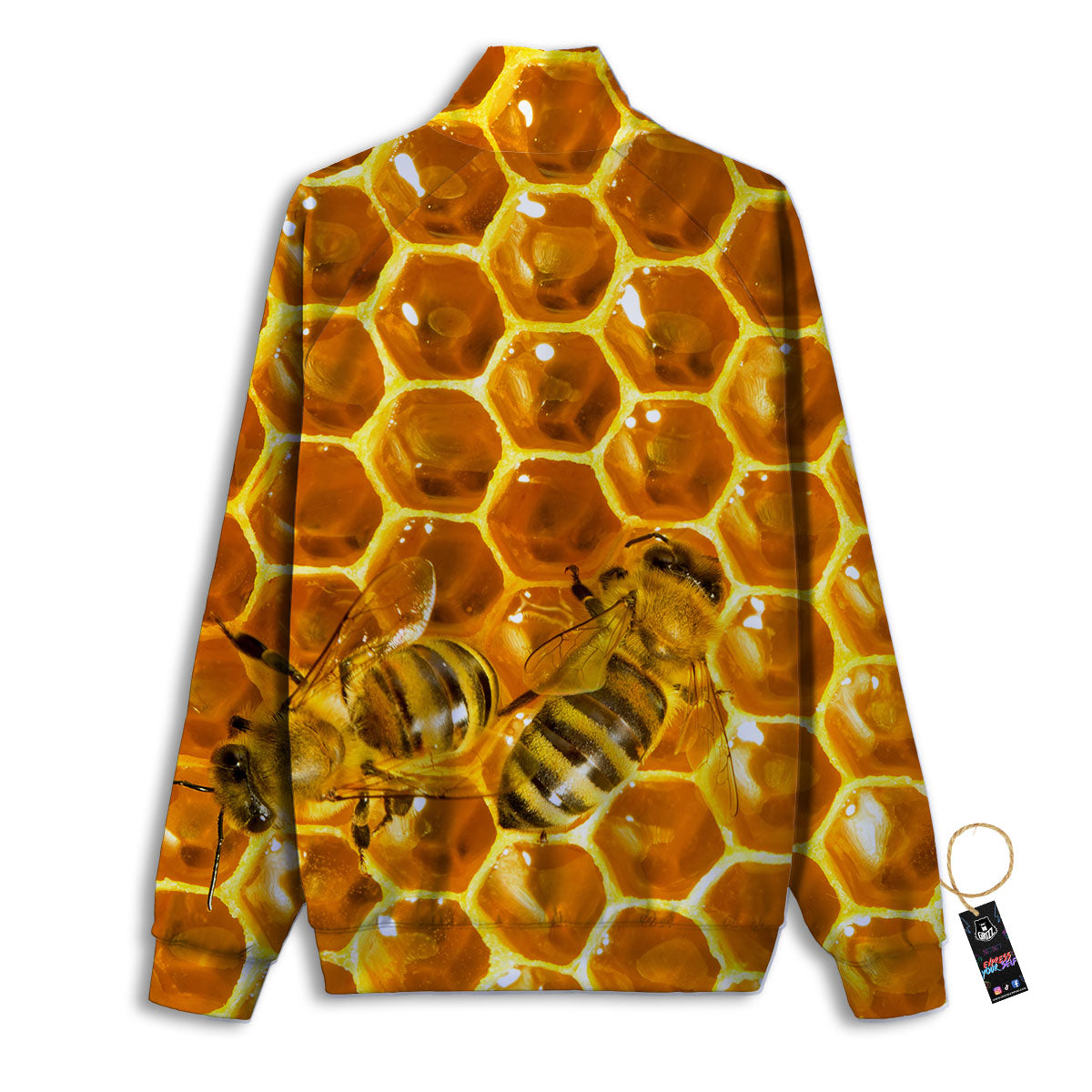 Hive Honey Bee Print Track Jacket-grizzshop