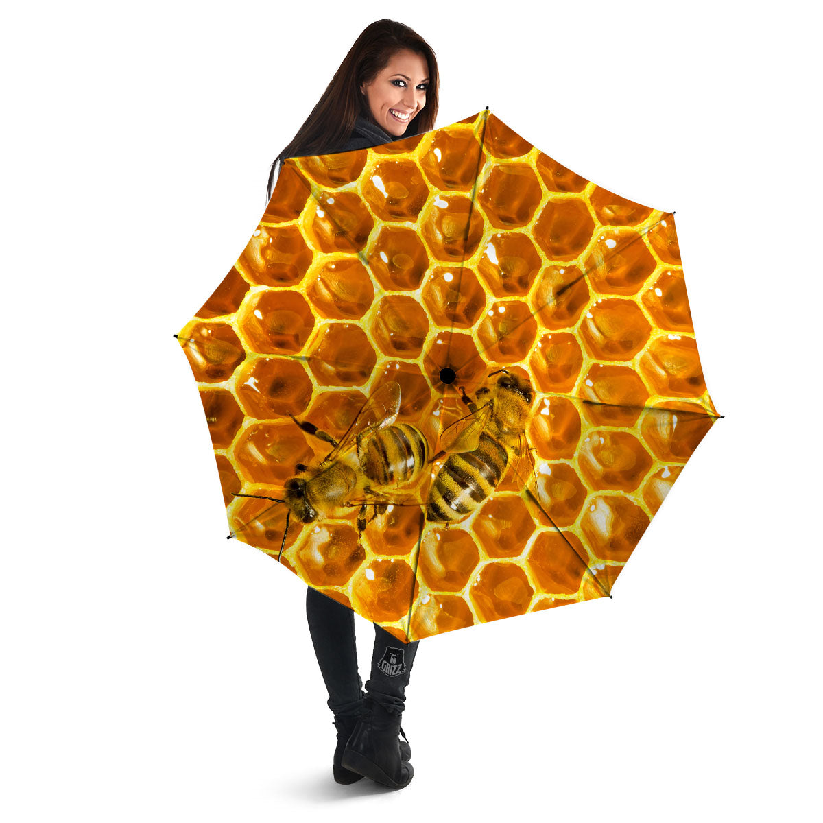 Hive Honey Bee Print Umbrella-grizzshop