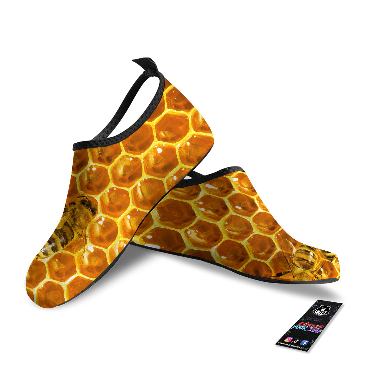 Hive Honey Bee Print Water Shoes-grizzshop