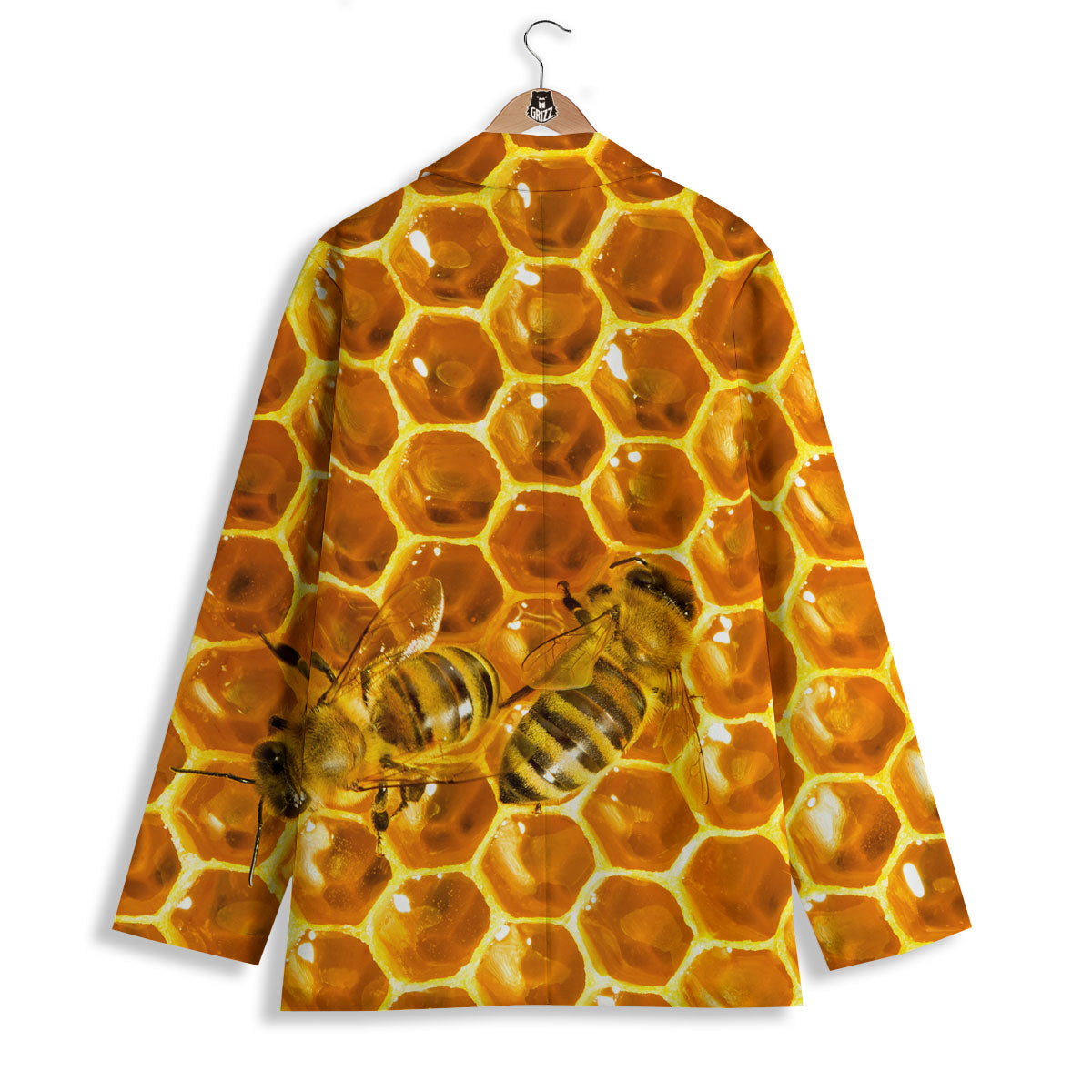Hive Honey Bee Print Women's Blazer-grizzshop