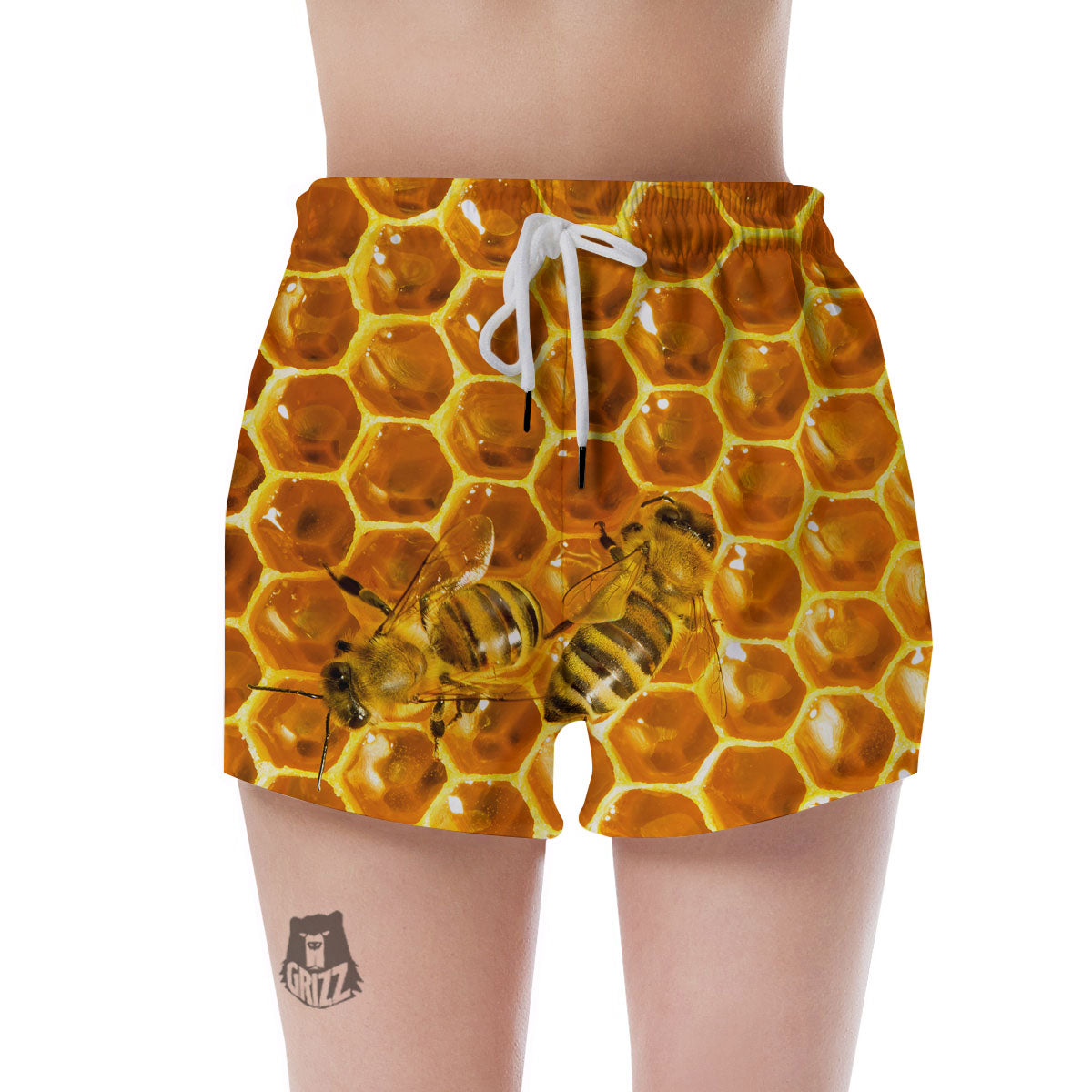 Hive Honey Bee Print Women's Shorts-grizzshop