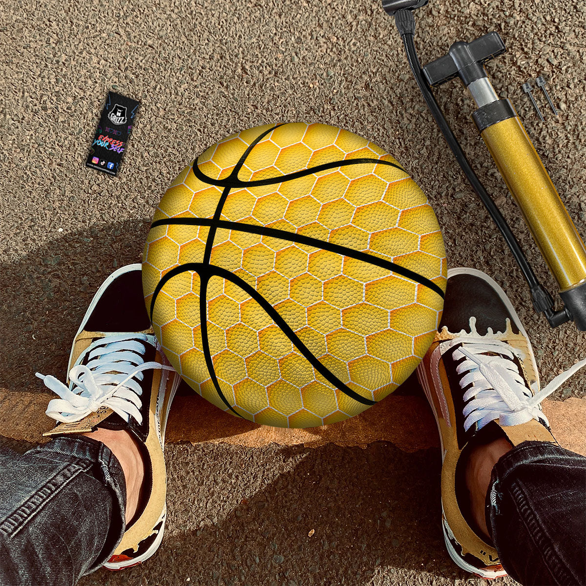 Hive Honey Bee Print Pattern Basketball