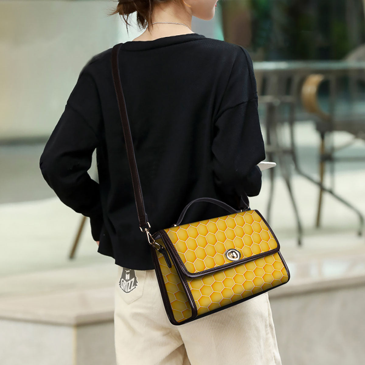 Hive Honey Bee Print Pattern Women's Satchel Bag
