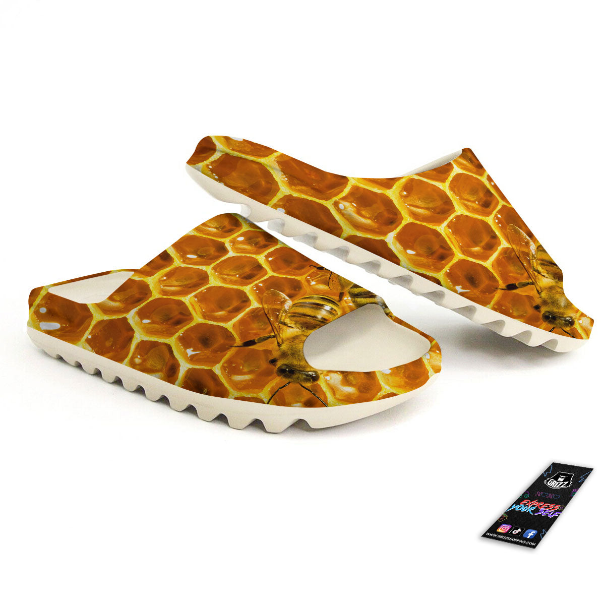 Hive Honey Bee Print Sandals-grizzshop