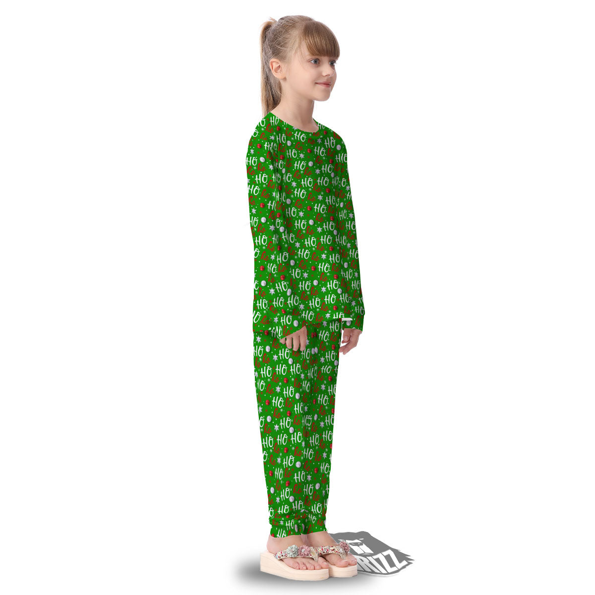 Ho Ho Christmas Santa Print Pattern Kid's Pajamas-grizzshop