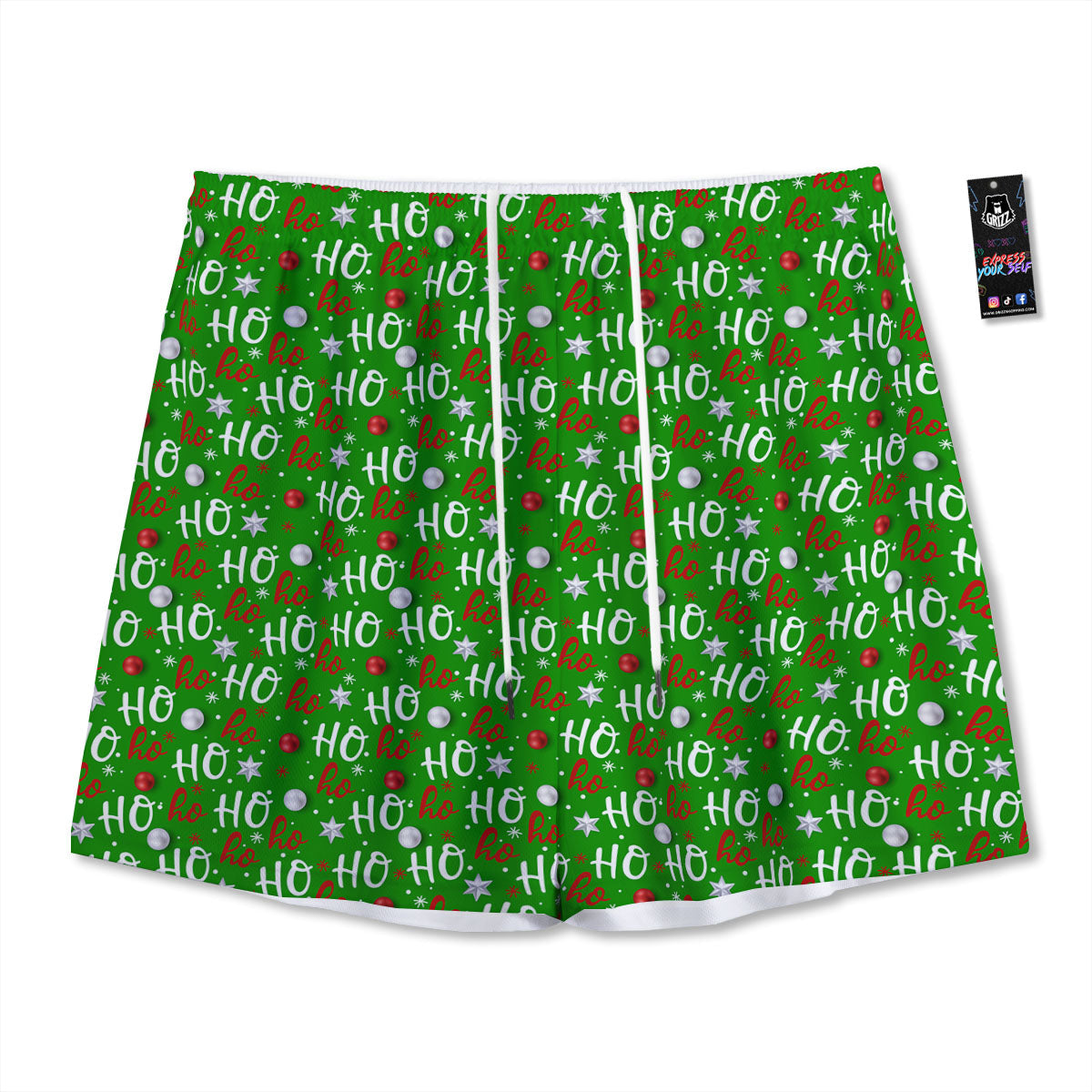 Gold Heart Glitter Print Pattern Mesh Shorts