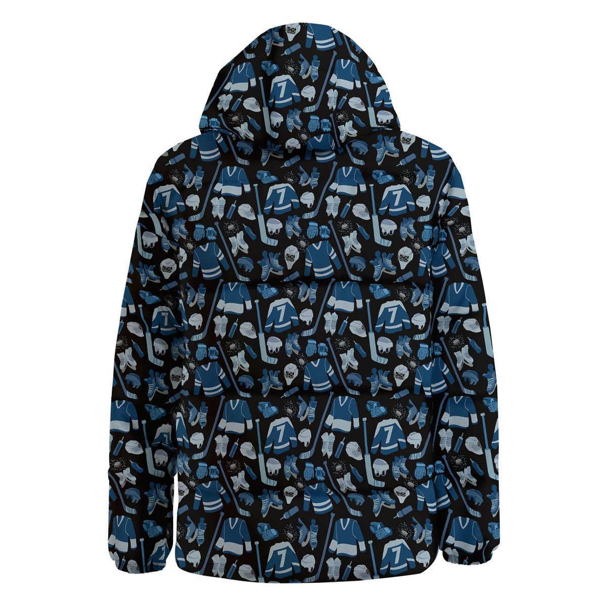 Hockey Equipment Print Pattern Down Jacket-grizzshop