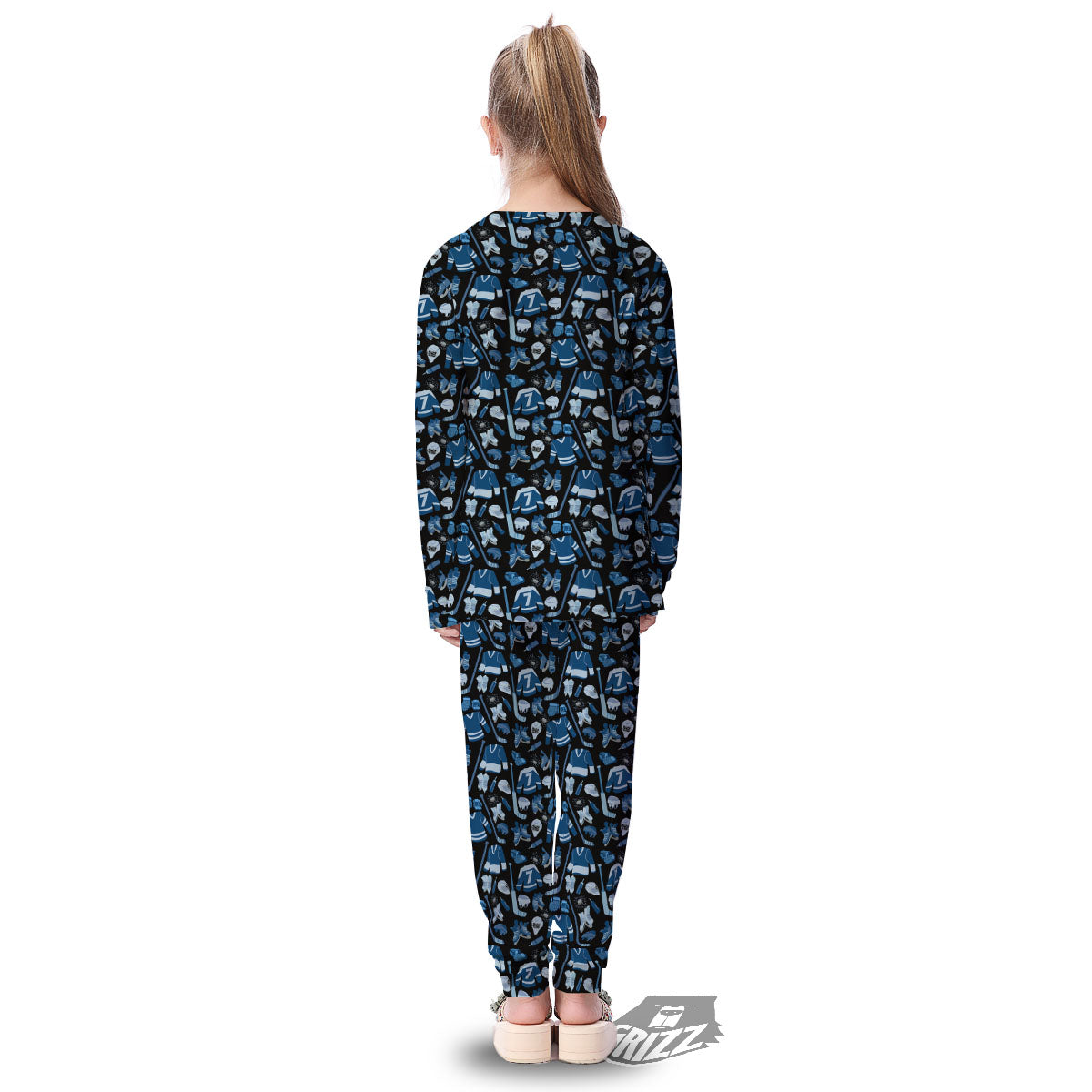 Hockey Equipment Print Pattern Kid's Pajamas-grizzshop