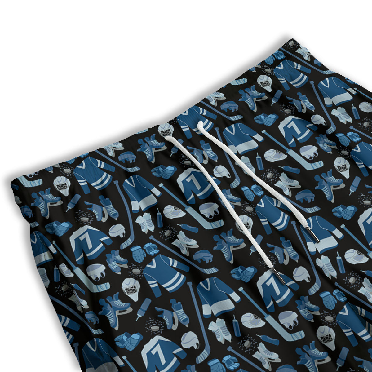 Hockey Equipment Print Pattern Men's Athletic Shorts