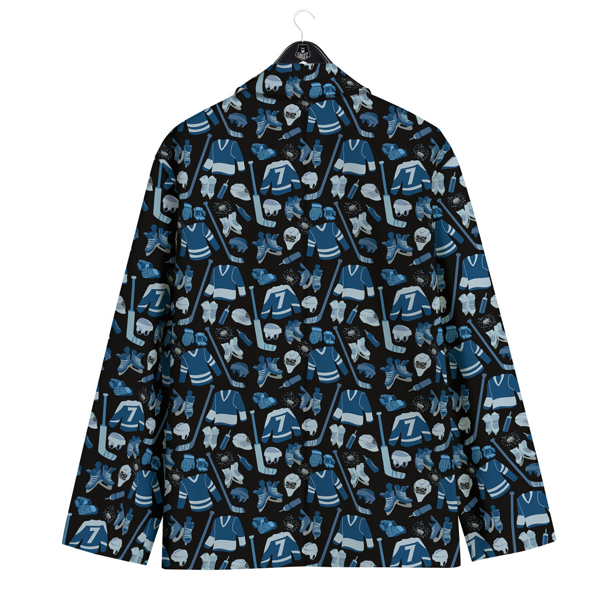 Hockey Equipment Print Pattern Men's Sport Coat-grizzshop