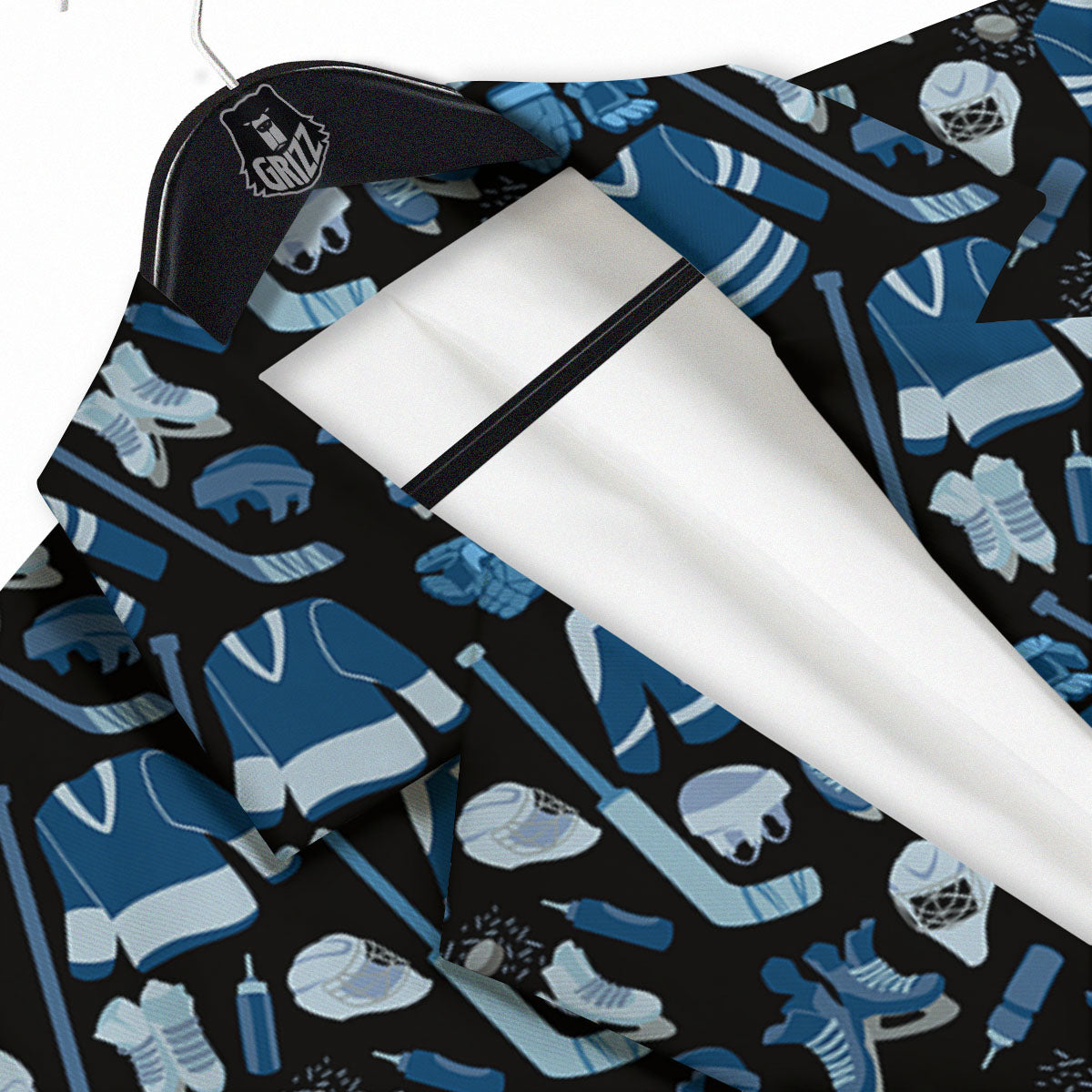 Hockey Equipment Print Pattern Men's Sport Coat-grizzshop