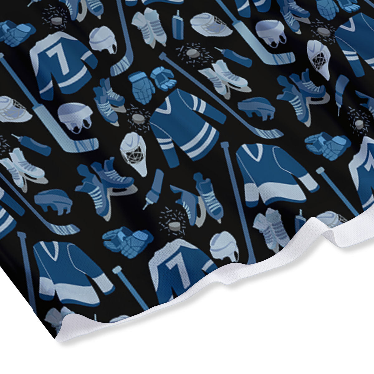 Hockey Equipment Print Pattern Mesh Shorts