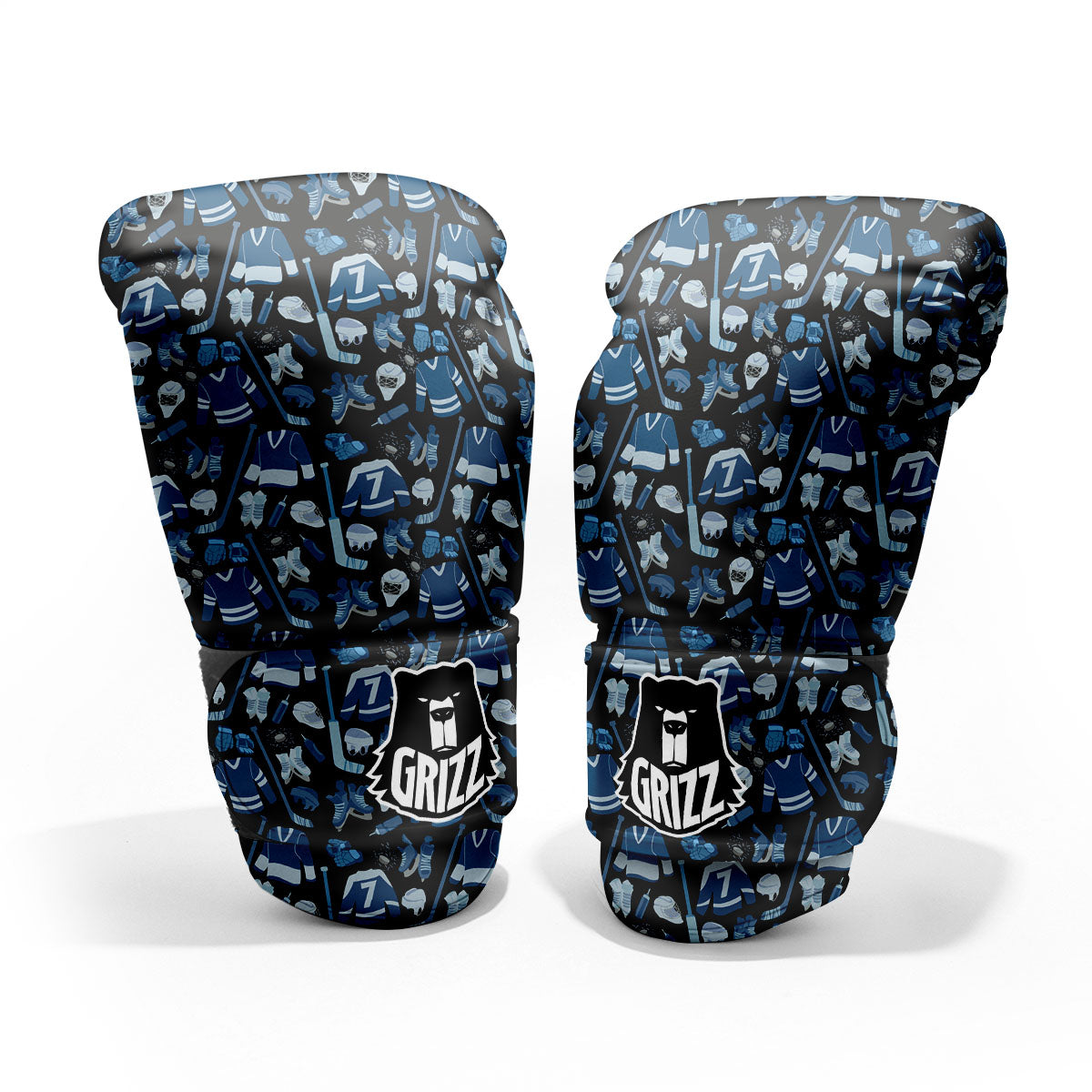 Hockey Equipment Print Pattern Pro Boxing Glove