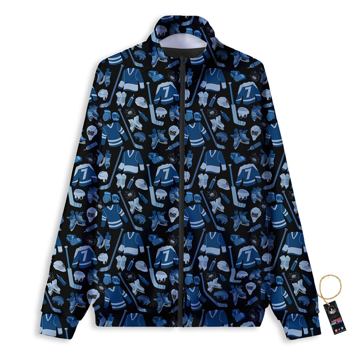 Hockey Equipment Print Pattern Track Jacket-grizzshop